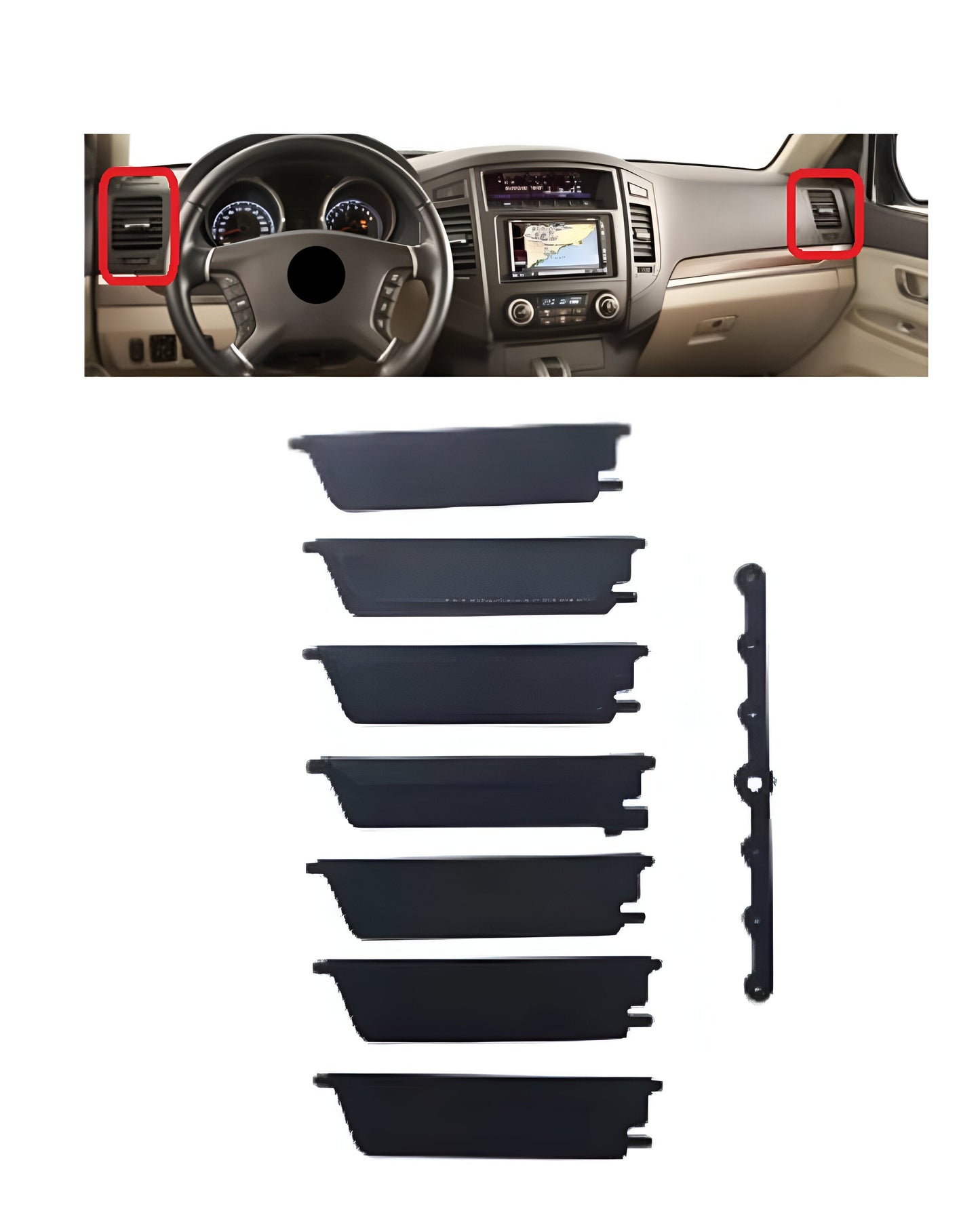 Aletas Difusor Ar Lateral Horizontal Pajero Full 08-22Modulo