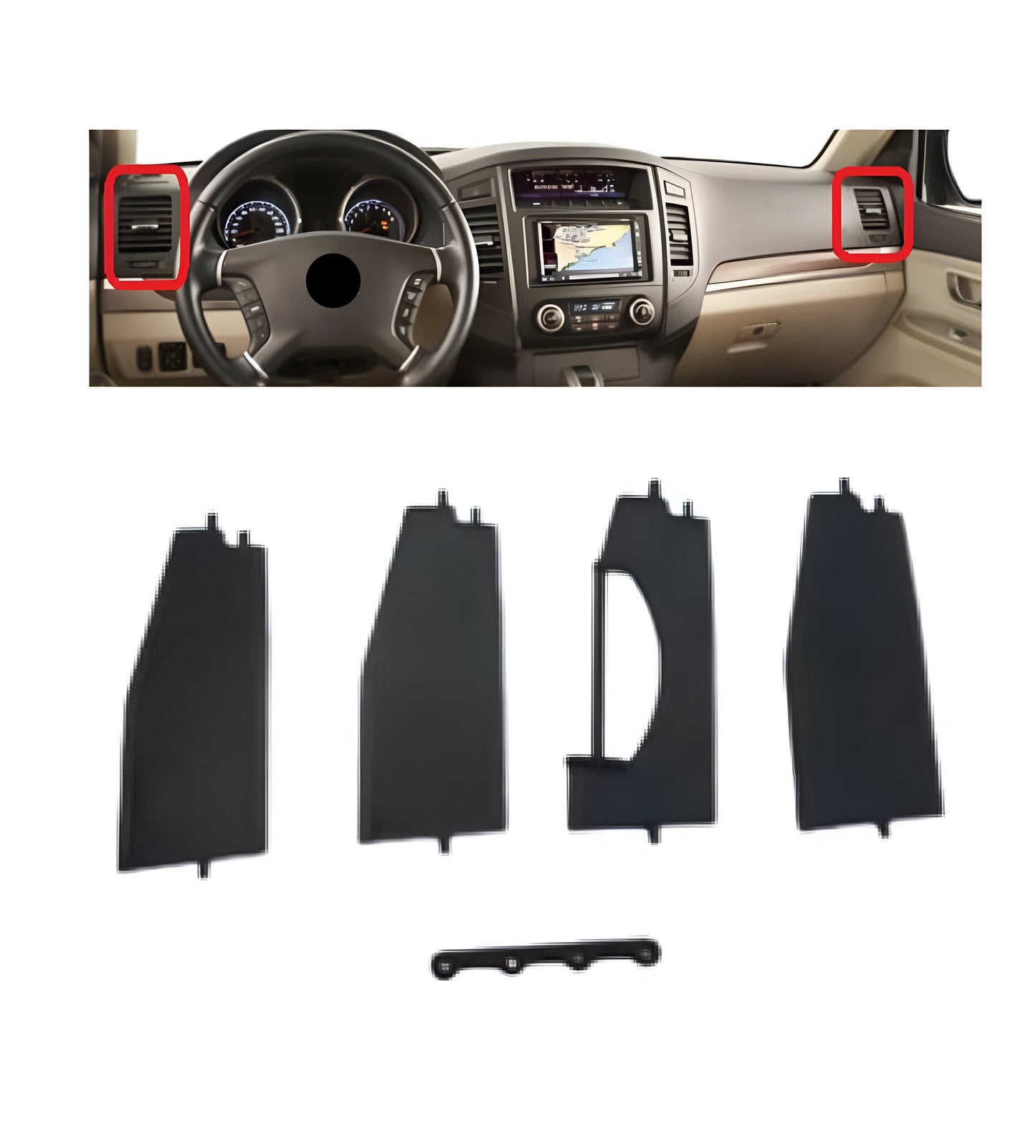 Aletas Difusor Ar Lateral Vertical Pajero Full 08-20 Modulo