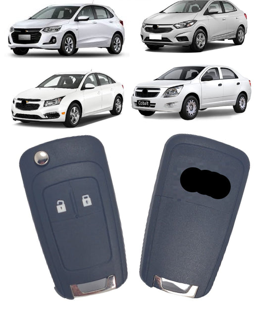 Capa Carcaça Oca Chave Onix Spin Cobalt Prisma Tracker Cruze S10 2 botoes 2011 2012 2013 2014 2015 2016 13500226