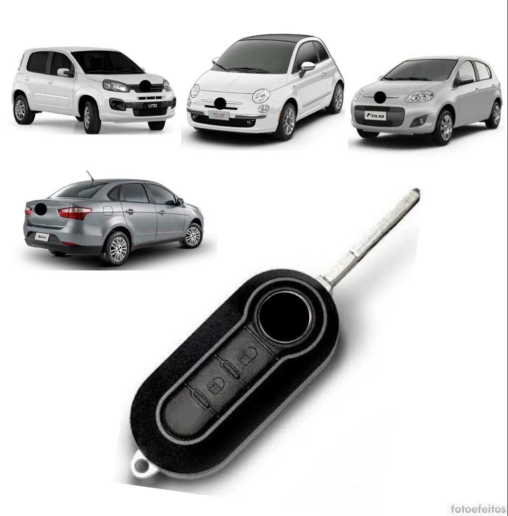Capa Carcaça Oca da Chave Contato Canivete Fia 500 Palio Uno Strada Siena Punto Stilo Ducato Fiorino 2008-2018 2botoes