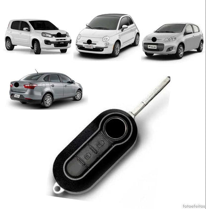 Capa Carcaça Oca da Chave Contato Canivete Fia 500 Palio Uno Strada Siena Punto Stilo Ducato Fiorino 2008-2018 2botoes