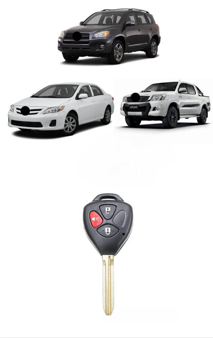 Capa Carcaça Chave Toyo Corolla Hilux Rav4 Etios 2009 2010 2011 2012 2013 2014 2015 2016 3 Botoes