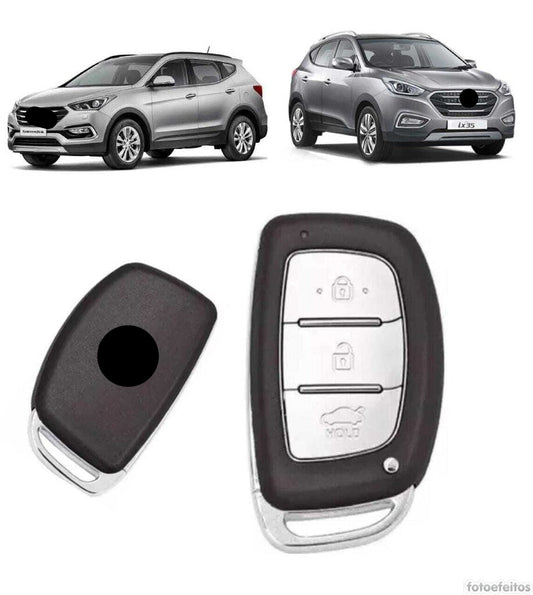 Capa Carcaça Oca da Chave Presença Hyun Ix35 Santa Fé 2016 2017 2018 3 Botoes Marrom