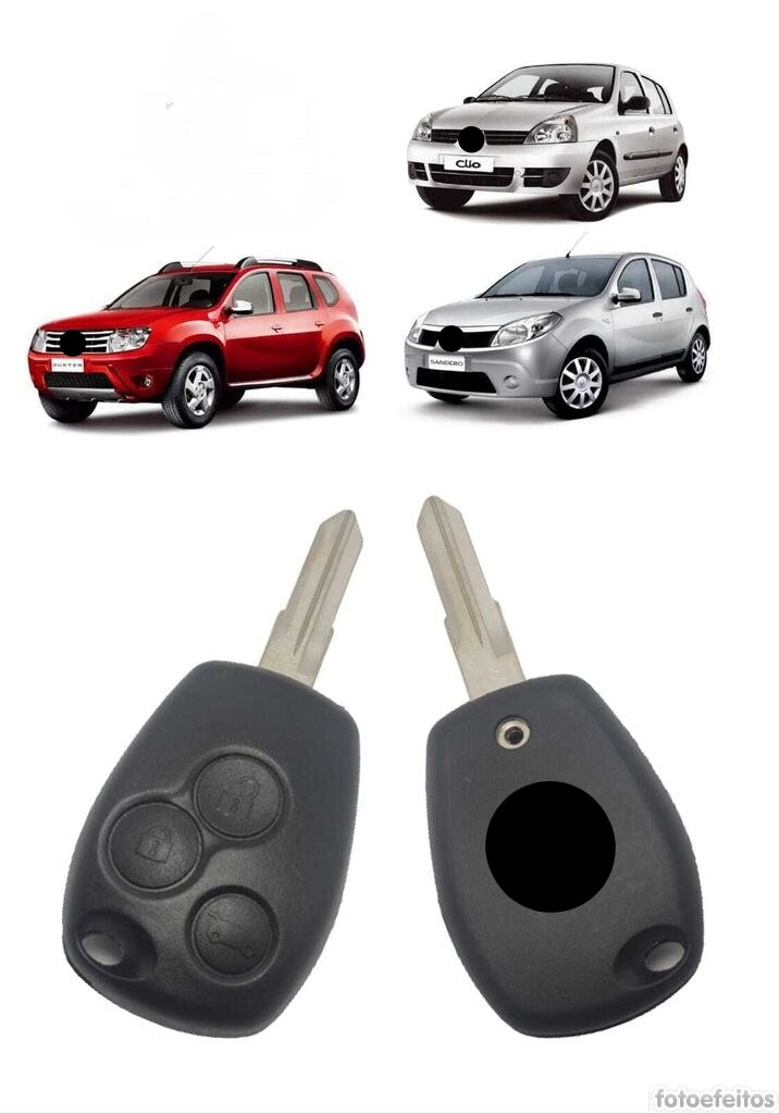 Capa Carcaça Chave Sandero Logan Duster Clio 2008 2009 2010 2011 2012 2013 2014 2015 2016 3 Botoes