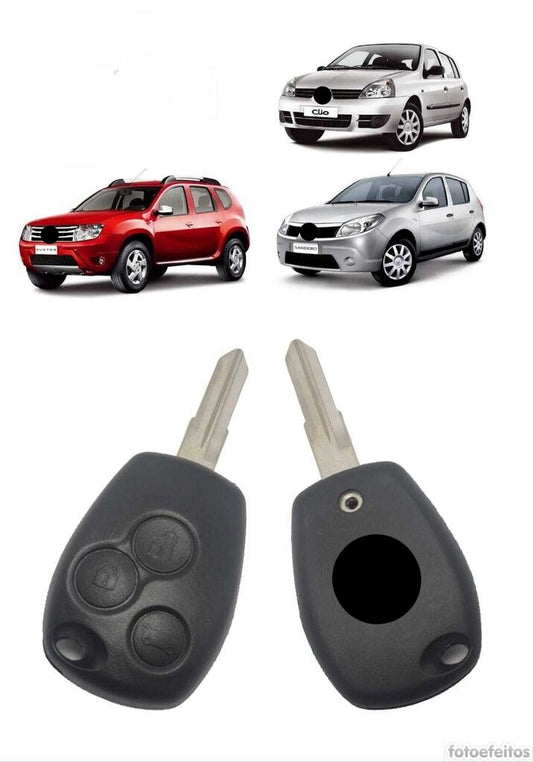 Capa Carcaça Chave Sandero Logan Duster Clio 2008 2009 2010 2011 2012 2013 2014 2015 2016 3 Botoes