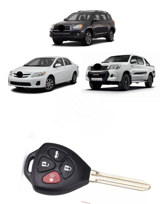 Capa Carcaça Chave Toyo Corolla Hilux Sw4 Rav4 Etios 2009 2010 2011 2012 2013 2014 2015 2016 4 Botoes