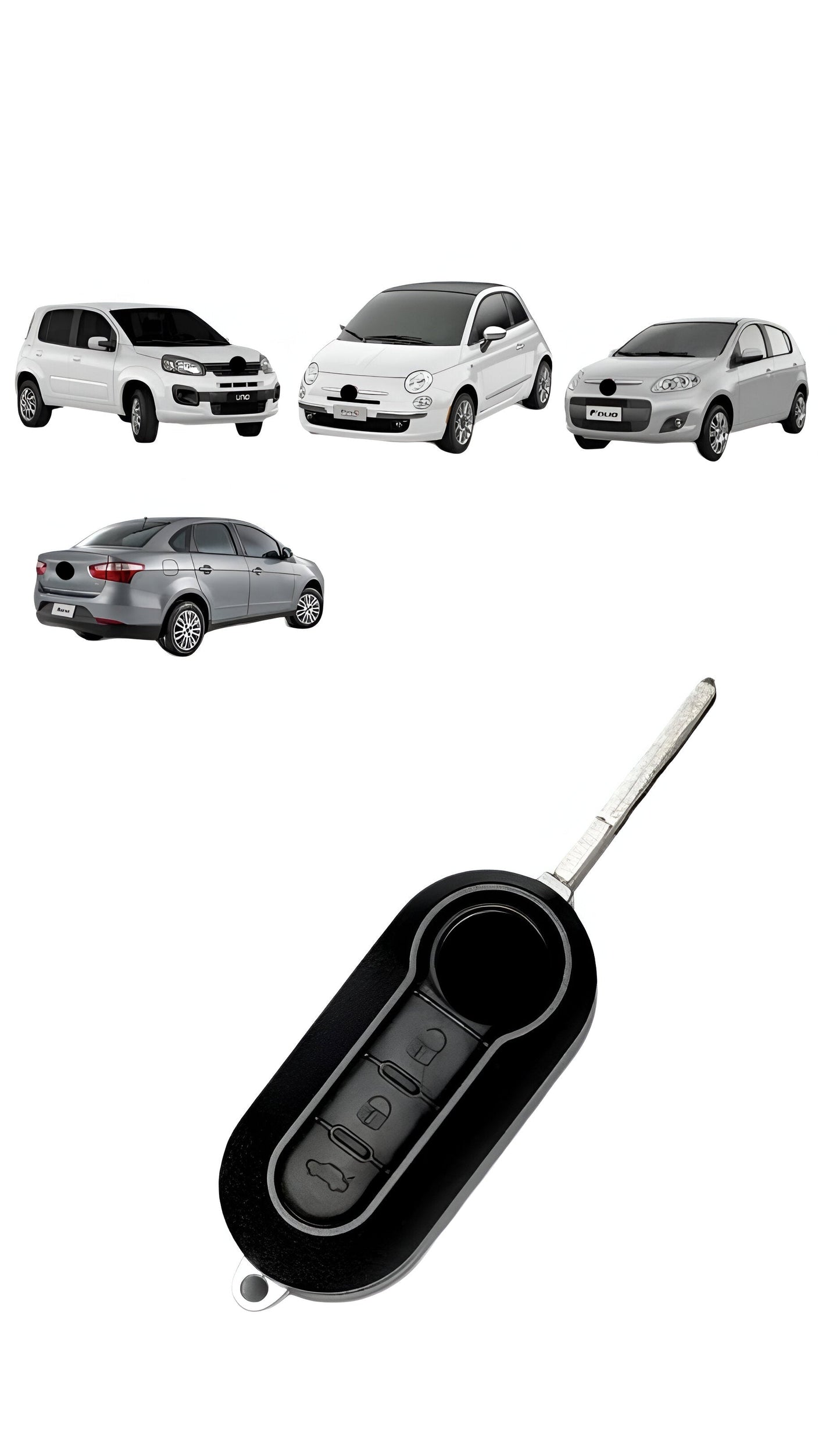 Capa Carcaça Oca da Chave Contato Canivete Fia 500 Palio Uno Strada Siena Punto Stilo Ducato Fiorino 2008 2018 3botoes