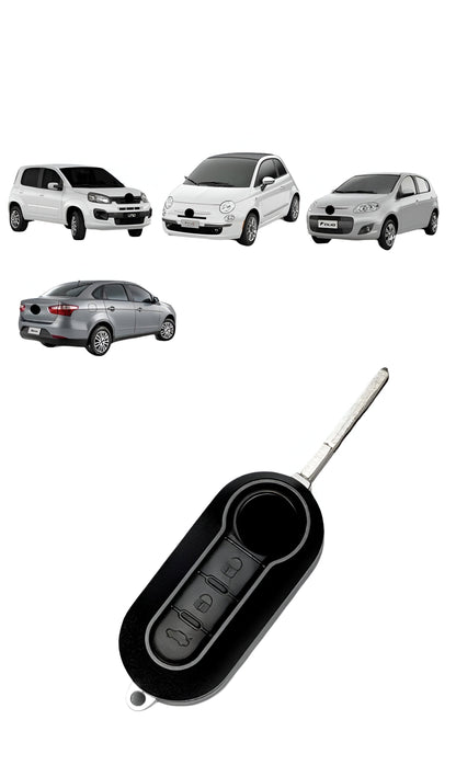 Capa Carcaça Oca da Chave Contato Canivete Fia 500 Palio Uno Strada Siena Punto Stilo Ducato Fiorino 2008 2018 3botoes