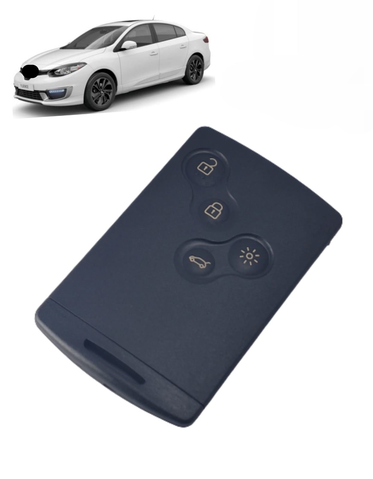 Capa Carcaça Oca Chave Cartão Renau Fluence  2011 2012 2013 2014 2015 4 botoes