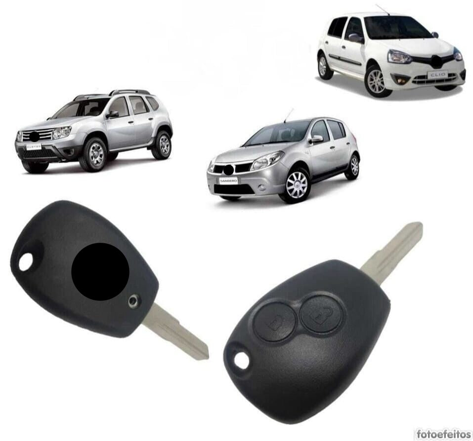 Capa Carcaça Chave Sandero Logan Duster Clio 2008 2009 2010 2011 2012 2013 2014 2015 2016 2 Botões
