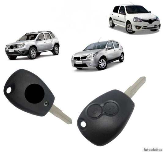 Capa Carcaça Chave Sandero Logan Duster Clio 2008 2009 2010 2011 2012 2013 2014 2015 2016 2 Botões