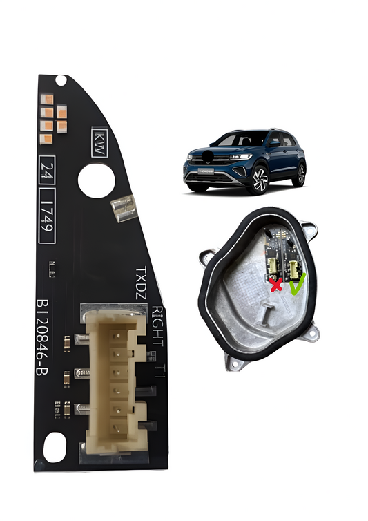 Placa do Modulo Reator Led Farol Pisca Seta Direito T-Cross 2018 2019 2020 2021 2022 2023 2GM998478A 2GM998479