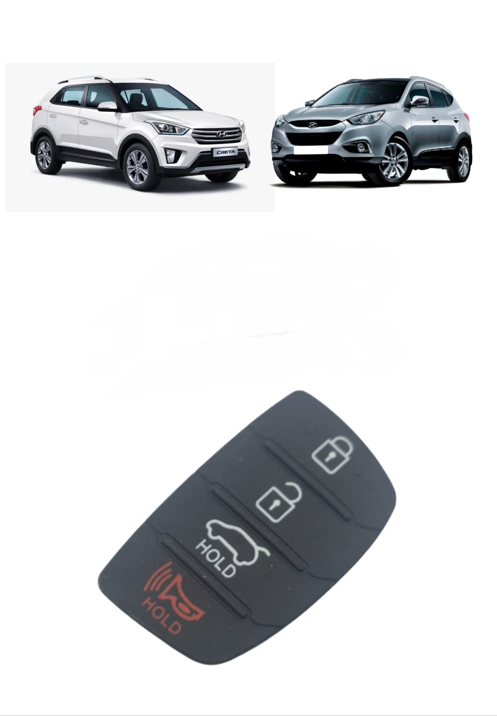 Capa Carcaça Borracha Chave Hyun Ix35 Creta Hb20 4 Botões Key Pad 2011 2012 2013 2014 2015 2016 2017 2018 2019 2020