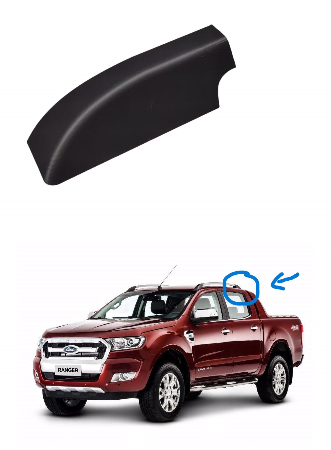 Moldura Acabamento Tampa Rack Teto Traseiro Esquerdo For Ranger