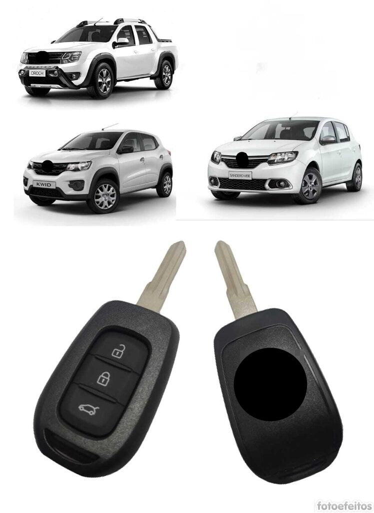 Capa Carcaça Chave Sandero Duster Oroch Logan Kwid 3 Botões 2013 2014 2015 2016 2017 2018