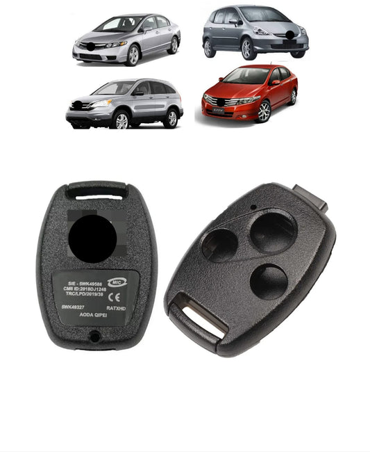 Capa Carcaça Oca da Chave Contato Hon Civic City Fit 3 Botoes Sem Panico Sem Lamina 2007 2008 2009 2010 2011 2012 2013